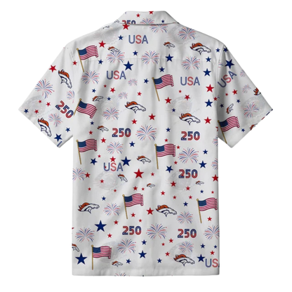 LIMITED EDITION - NEW CUSTOMIZED NFL13 DVB DENVER BRONCOS PATRIOTIC 250 USA HAWAIIAN SHIRT