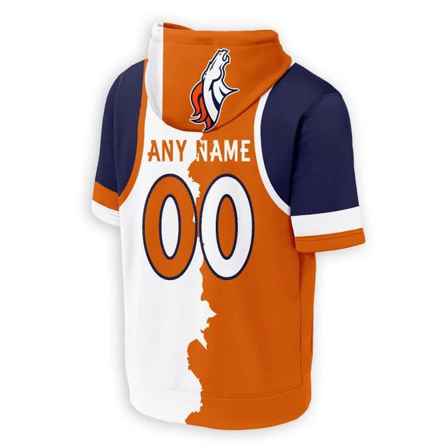 LIMITED EDITION - NEW CUSTOMIZED NFL13 DVB DENVER BRONCOS SHORT SLEEVE HOODIE T-SHIRT