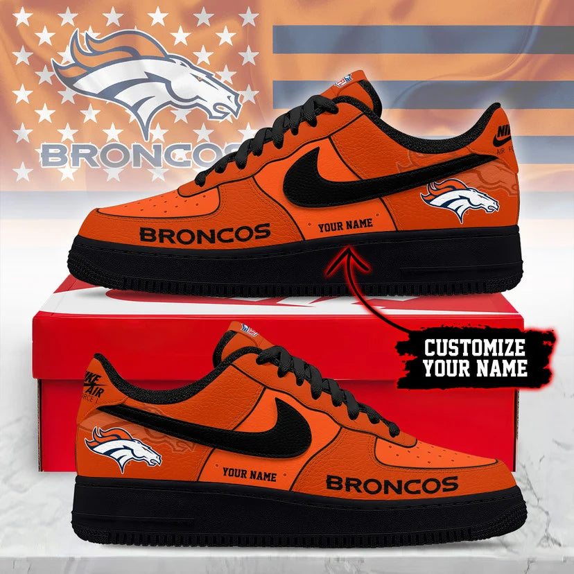 LIMITED EDITION - NEW CUSTOMIZED NFL13 DVB DV BRONCOS AF1 SNEAKERS
