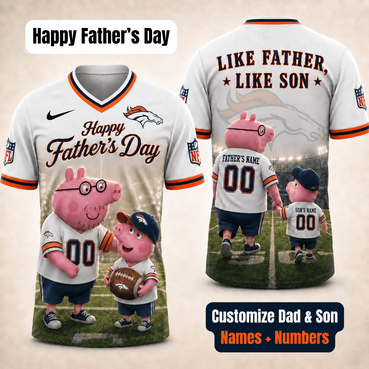 [FATHER'S DAY] NEW CUSTOMIZED NFL13 DVB DENVER BRONCOS FOOTBALL JERSEY