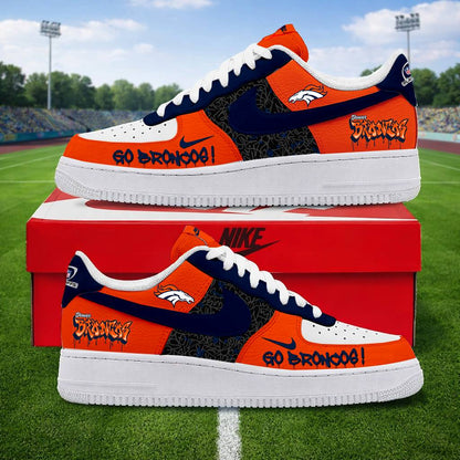 LIMITED EDITION - NEW CUSTOMIZED NFL13 DVB DENVER BRONCOS AF1 SNEAKERS