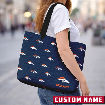 LIMITED EDITION - NEW CUSTOMIZED NFL13 DV BRONCOS QUILTED TOTE BAG