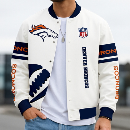 LIMITED EDITION - NEW CUSTOMIZED NFL13 DVB DENVER BRONCOS BASEBALL JACKET