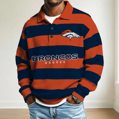 LIMITED EDITION - NEW CUSTOMIZED NFL13 DV BRONCOS MEN LONG SLEEVE POLO SHIRT