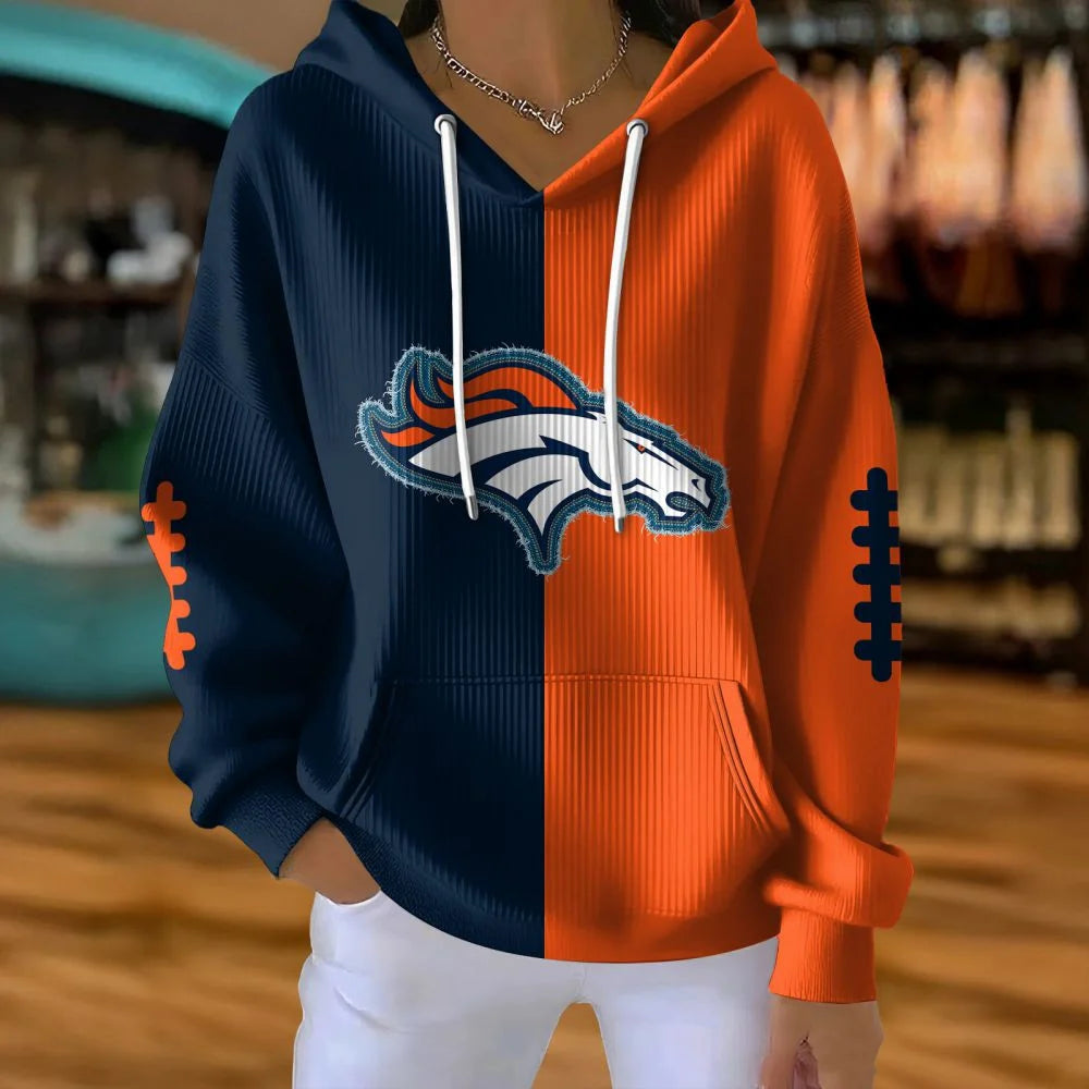 LIMITED EDITION - NEW CUSTOMIZED NFL13 DVB DENVER BRONCOS RIBBED HOODIE & SWEATSHIRT