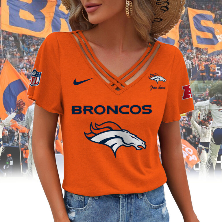 [SPECIAL OFFER] NEW CUSTOMIZED NFL13 DVB DENVER BRONCOS V-NECK SHIRT