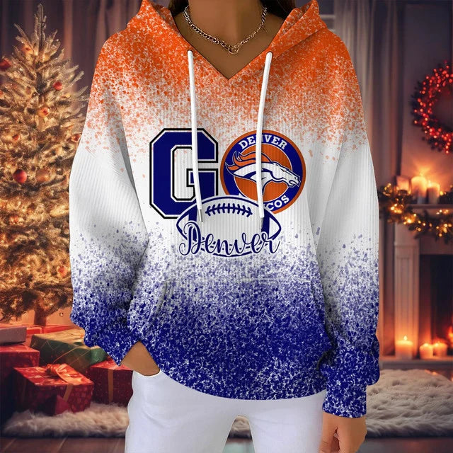 LIMITED EDITION - NEW CUSTOMIZED NFL13 DVB DENVER BRONCOS RIBBED HOODIE & SWEATSHIRT