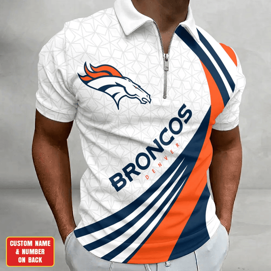 [SPECIAL OFFER] NEW CUSTOMIZED NFL13 DVB DENVER BRONCOS ZIP POLO SHIRT