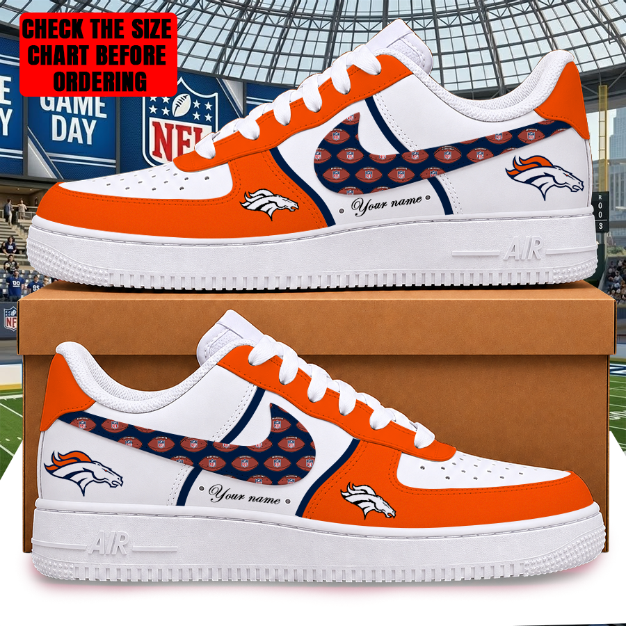 LIMITED EDITION - NEW CUSTOMIZED NFL13 DVB DENVER BRONCOS AF1 SHOES