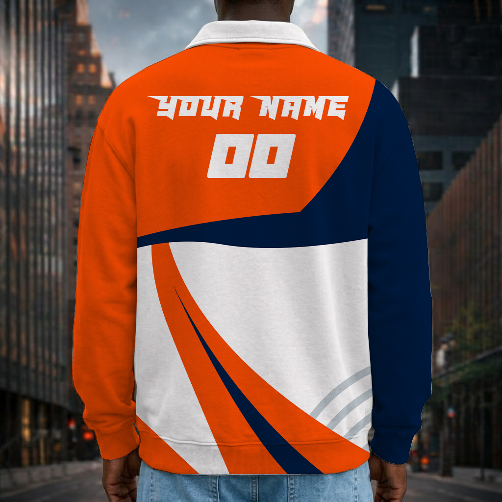[SPECIAL OFFER] NEW CUSTOMIZED NFL13 DVB DENVER BRONCOS LONG SLEEVE POLO SHIRT