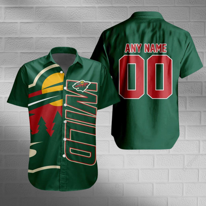 [SUPER SALE] NEW CUSTOMIZED NHL13 MNW MINNESOTA WILD UNISEX HAWAIIAN SHIRT