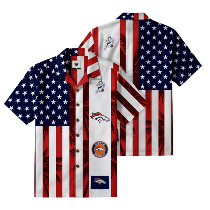 LIMITED EDITION - NEW CUSTOMIZED NFL13 DVB DENVER BRONCOS PATRIOTIC 250 USA HAWAIIAN SHIRT