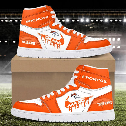LIMITED EDITION - NEW CUSTOMIZED NFL13 DVB DENVER BRONCOS AIR JORDAN SNEAKERS