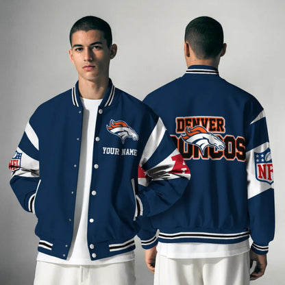 [HOT DEAL] NEW CUSTOMIZED NFL13 DVB DENVER BRONCOS SATIN VARSITY & BASEBALL JACKET