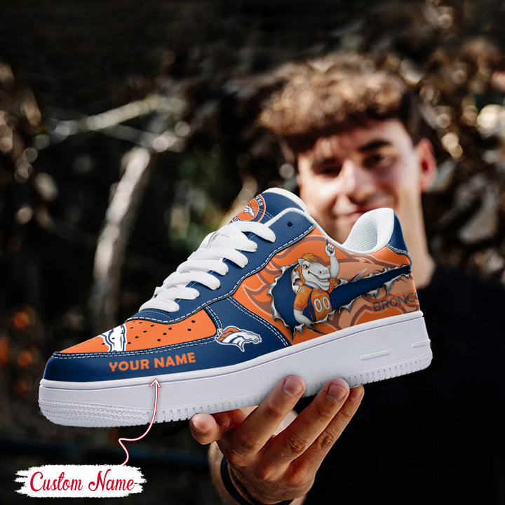 LIMITED EDITION - NEW CUSTOMIZED NFL13 DVB DENVER BRONCOS AF1 SNEAKERS