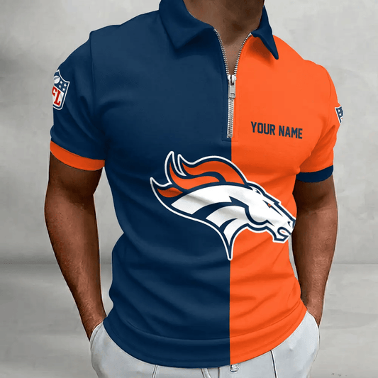 [SPECIAL OFFER] NEW CUSTOMIZED NFL13 DVB DENVER BRONCOS ZIP POLO SHIRT