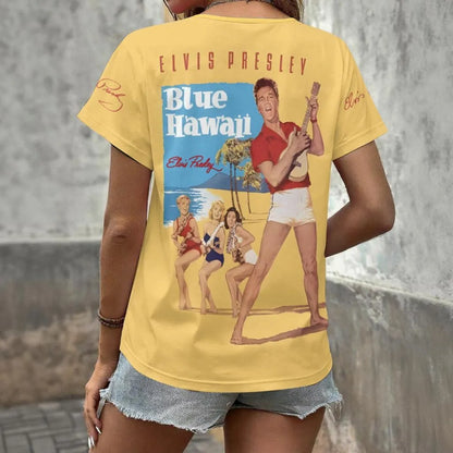 [FAN FAVORITE] NEW CUSTOMIZED ELVIS PRESLEY V-NECK FEMALE SHIRT
