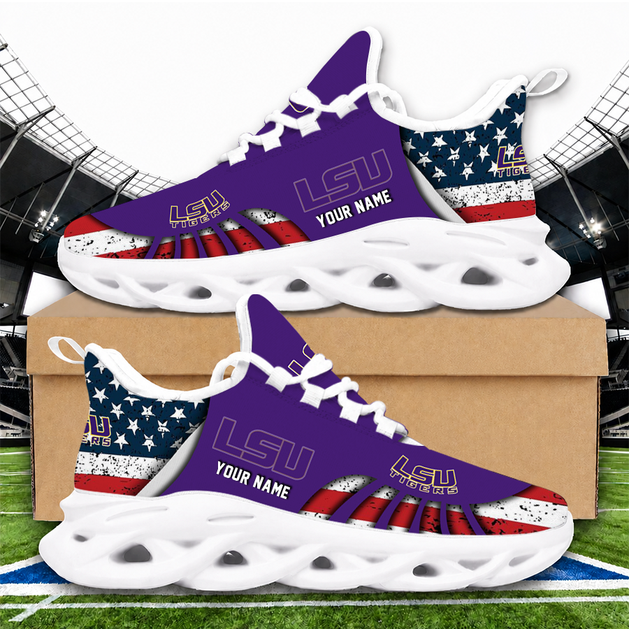 [FAN FAVORITE] NEW CUSTOMIZED NCAA MAM13 LST LSU TIGERS STRAPPY UNISEX CLUNKY SNEAKERS