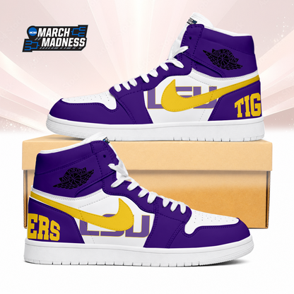 LIMITED EDITION - NEW CUSTOMIZED NCAA MAM13 LST LSU TIGERS AIR JORDAN SNEAKERS