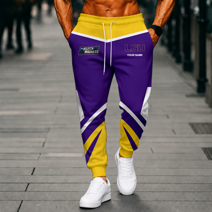 LIMITED EDITION - NEW CUSTOMIZED NCAA MAM13 LST LSU TIGERS SWEATPANTS