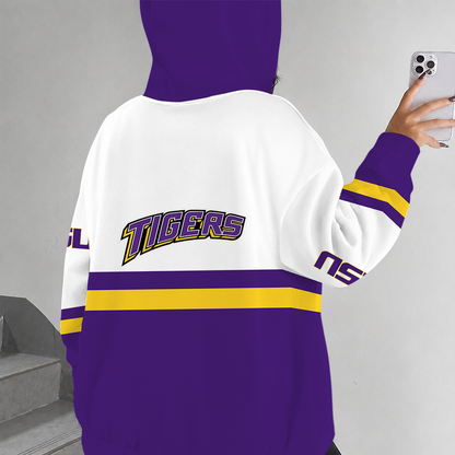 [FAN FAVORITE] NEW CUSTOMIZED NCAA MAM13 LST LSU TIGERS STRAPPY ZIP HOODIE
