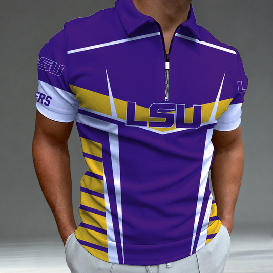 [FAN FAVORITE] NEW CUSTOMIZED NCAA MAM13 LST LSU TIGERS STRAPPY POLO SHIRT