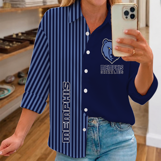 LIMITED EDITION - NEW CUSTOMIZED NBA13 MGR MEMPHIS GRIZZLIES WOMEN CASUAL SHIRT FOR FAN