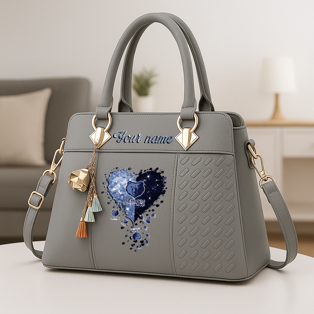 LIMITED EDITION - NEW CUSTOMIZED NBA13 MGR MEMPHIS GRIZZLIES ZIP HANDBAG MULTICOLOR
