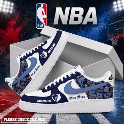 LIMITED EDITION - NEW CUSTOMIZED NBA13 MGR MEMPHIS GRIZZLIES AF1 SHOES
