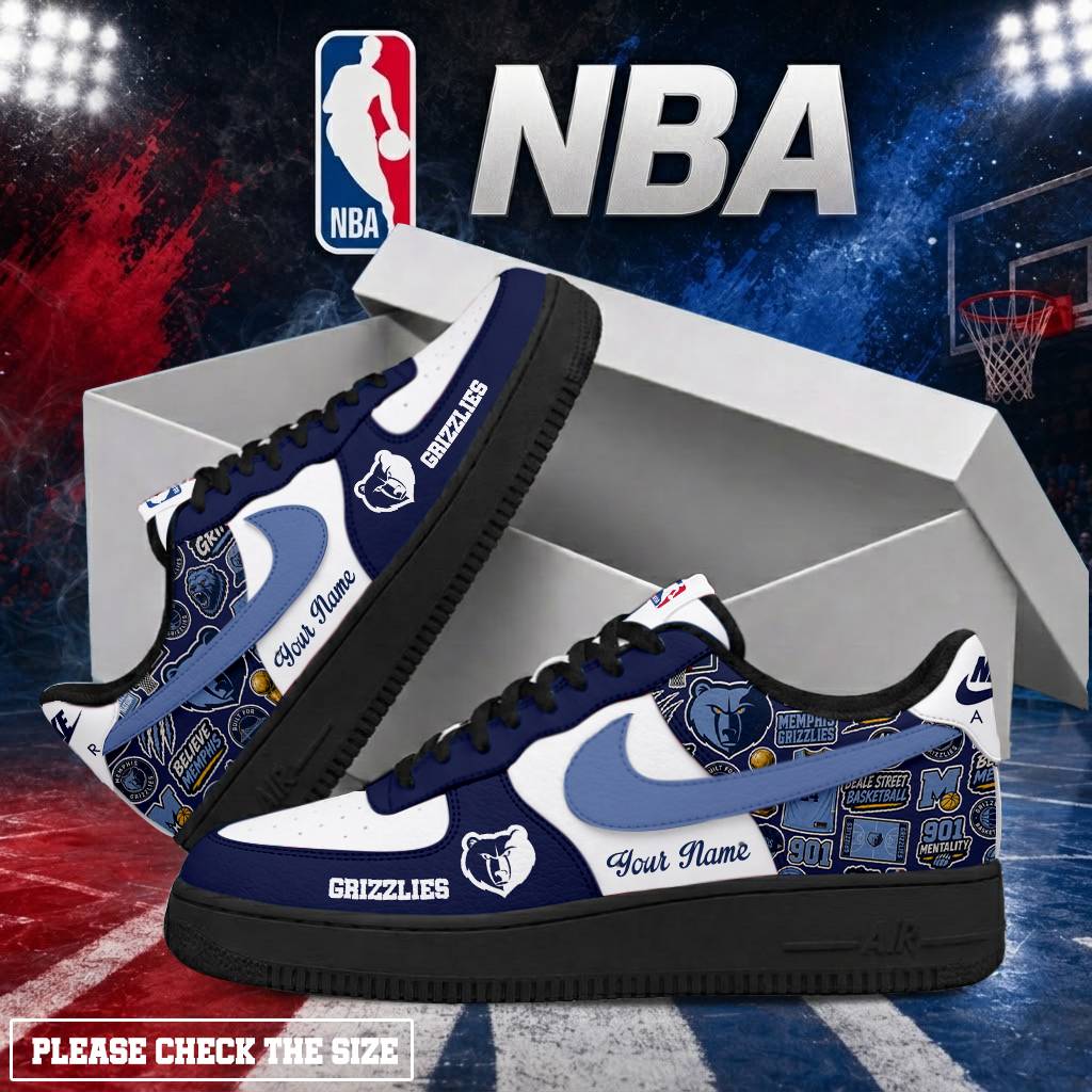 LIMITED EDITION - NEW CUSTOMIZED NBA13 MGR MEMPHIS GRIZZLIES AF1 SHOES
