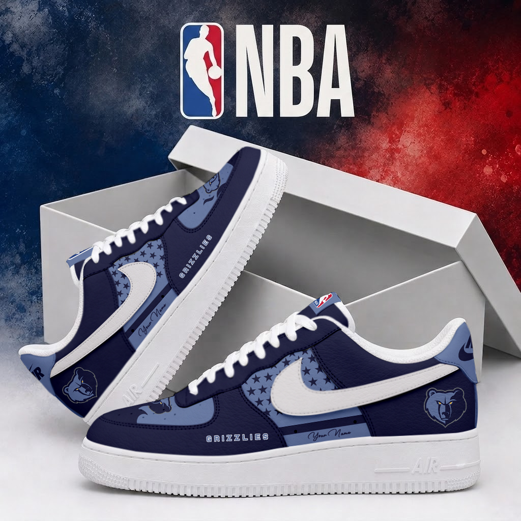 LIMITED EDITION - NEW CUSTOMIZED NBA13 MGR MEMPHIS GRIZZLIES AF1 SHOES