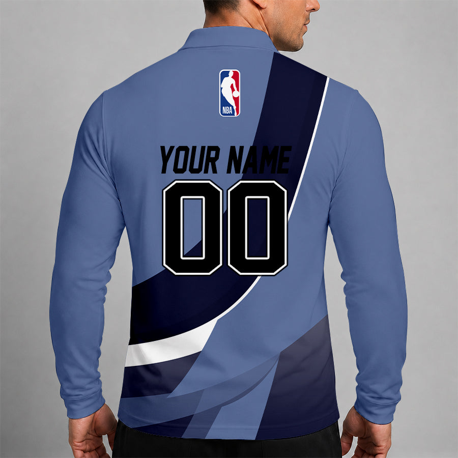 [HOT DEAL] NEW CUSTOMIZED NBA13 MGR MEMPHIS GRIZZLIES MEN LONG SLEEVE POLO