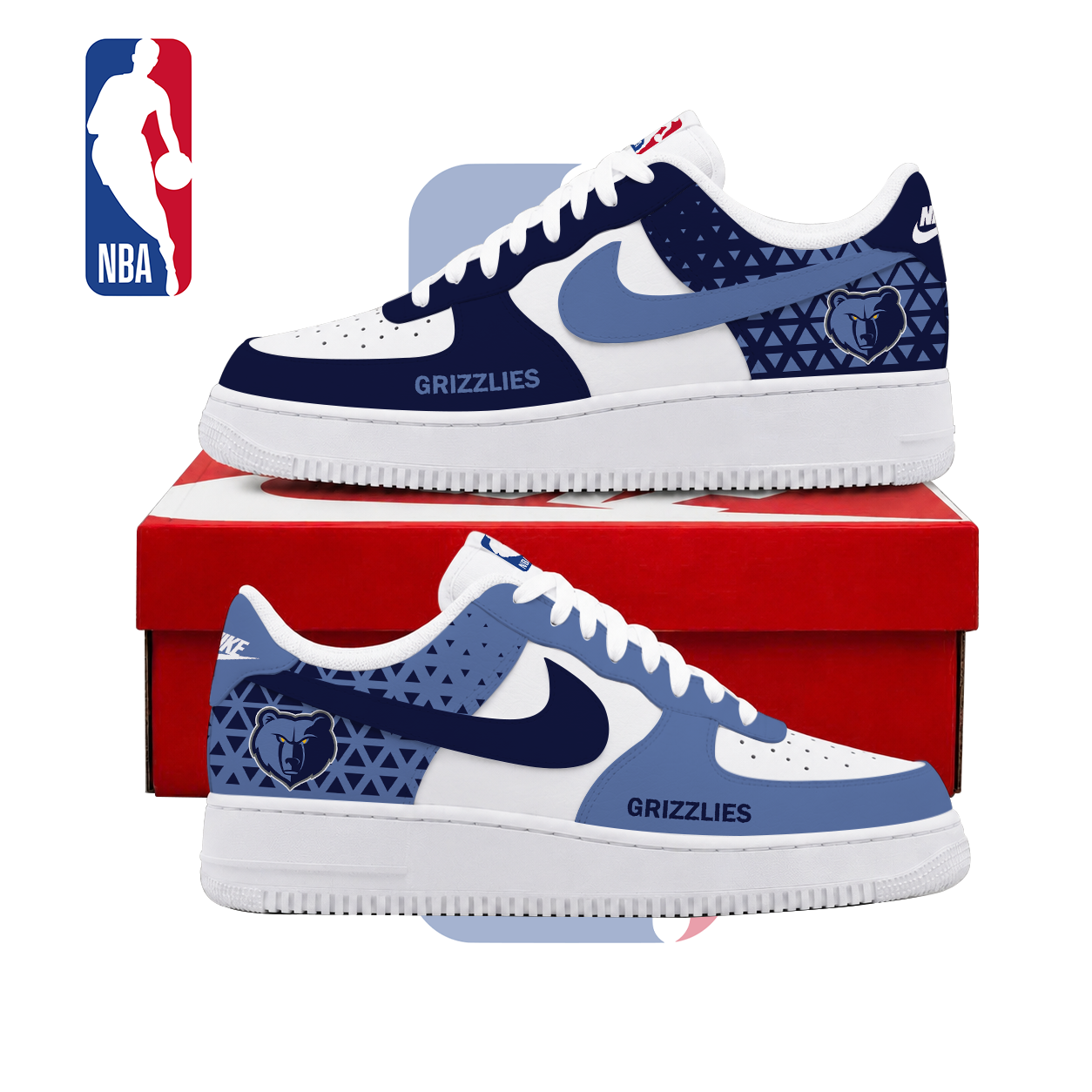 LIMITED EDITION - NEW CUSTOMIZED NBA13 MGR MEMPHIS GRIZZLIES AF1 SHOES