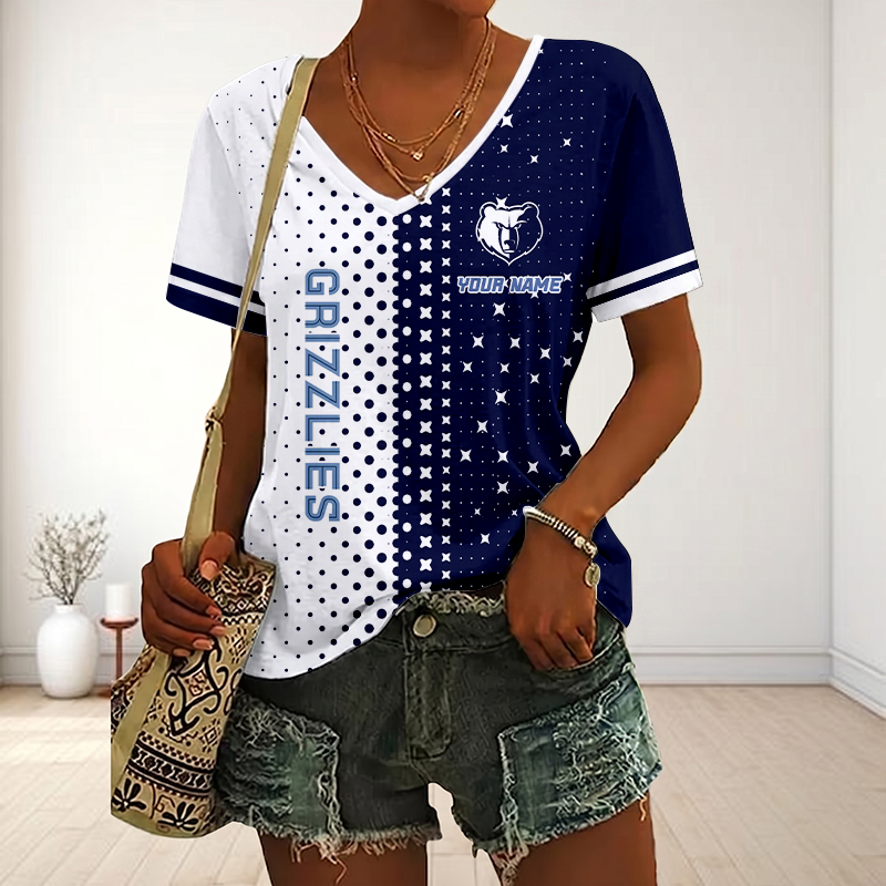 LIMITED EDITION - NEW CUSTOMIZED NBA13 MGR MEMPHIS GRIZZLIES V-NECK FEMALE SHIRT