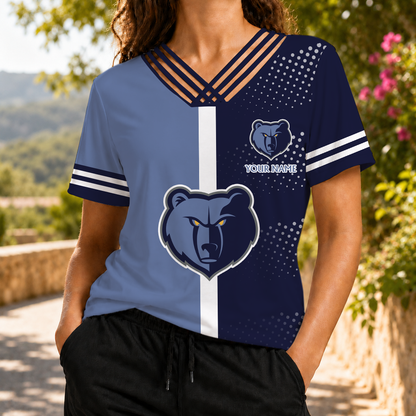 LIMITED EDITON - NEW CUSTOMIZED NBA13 MGR MEMPHIS GRIZZLIES V-NECK SHIRT