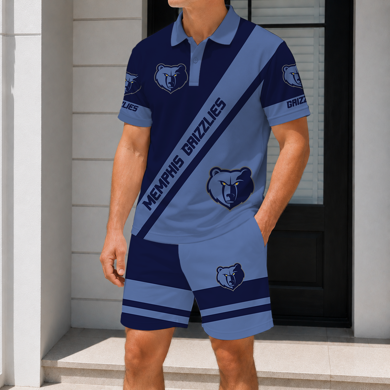 LIMITED EDITION - NEW CUSTOMIZED NBA13 MGR MEMPHIS GRIZZLIES POLO SHIRT & SHORT PANTS SET