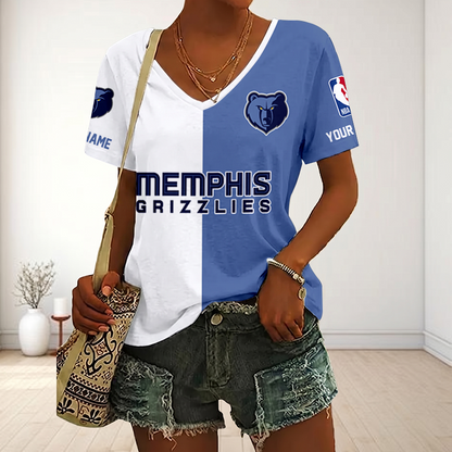 LIMITED EDITION - NEW CUSTOMIZED NBA13 MGR MEMPHIS GRIZZLIES V-NECK FEMALE SHIRT