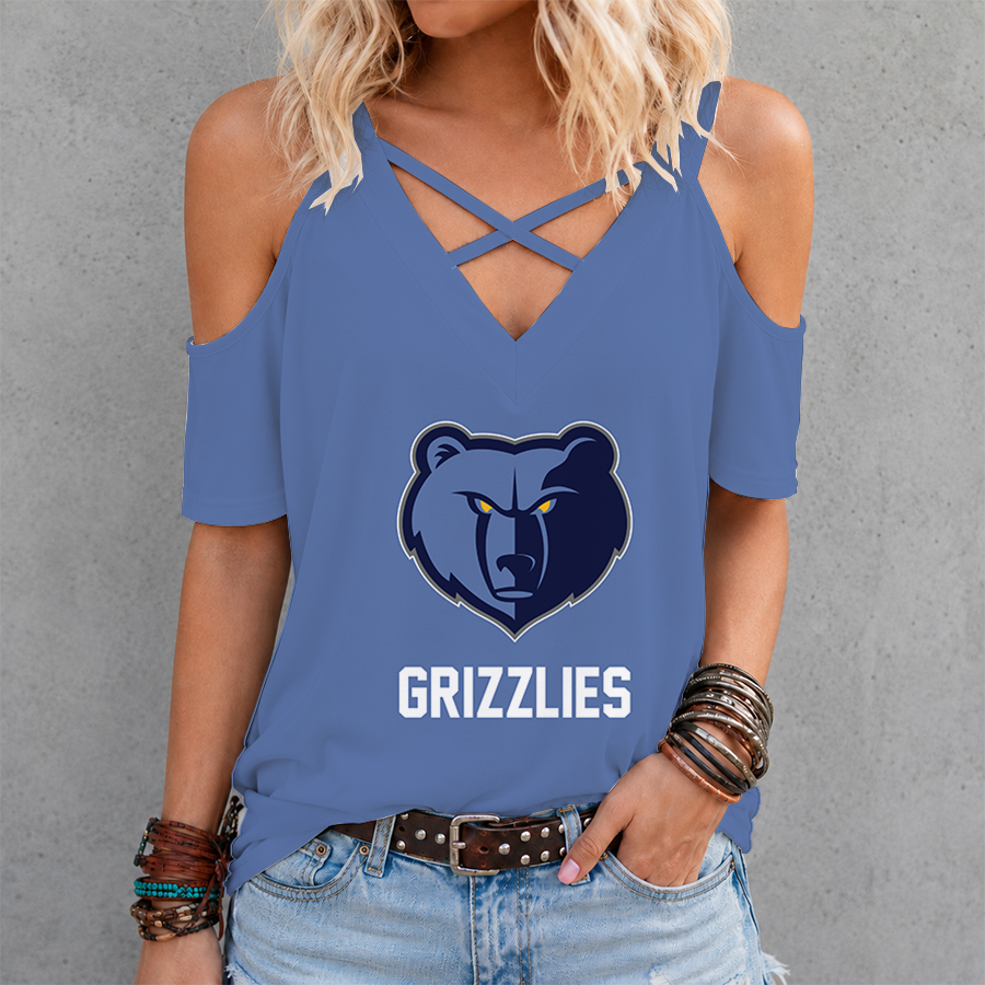 LIMITED EDITION - NEW CUSTOMIZED NBA13 MGR MEMPHIS GRIZZLIES CRISS CROSS V-NECK TOP