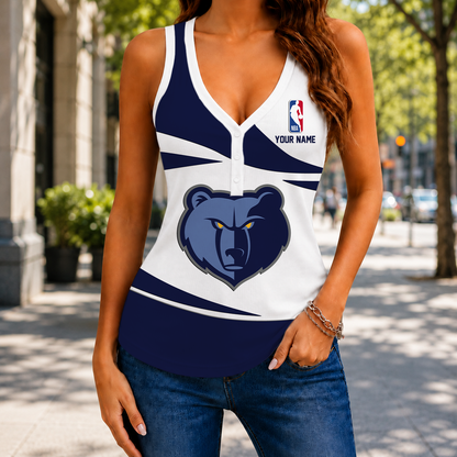 VIRAL EDITION - NEW CUSTOMIZED NBA13 MGR MEMPHIS GRIZZLIES WOMEN'S V-NECK TANK TOP