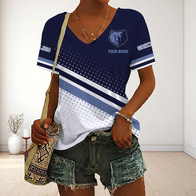 LIMITED EDITION - NEW CUSTOMIZED NBA13 MGR MEMPHIS GRIZZLIES V-NECK FEMALE SHIRT