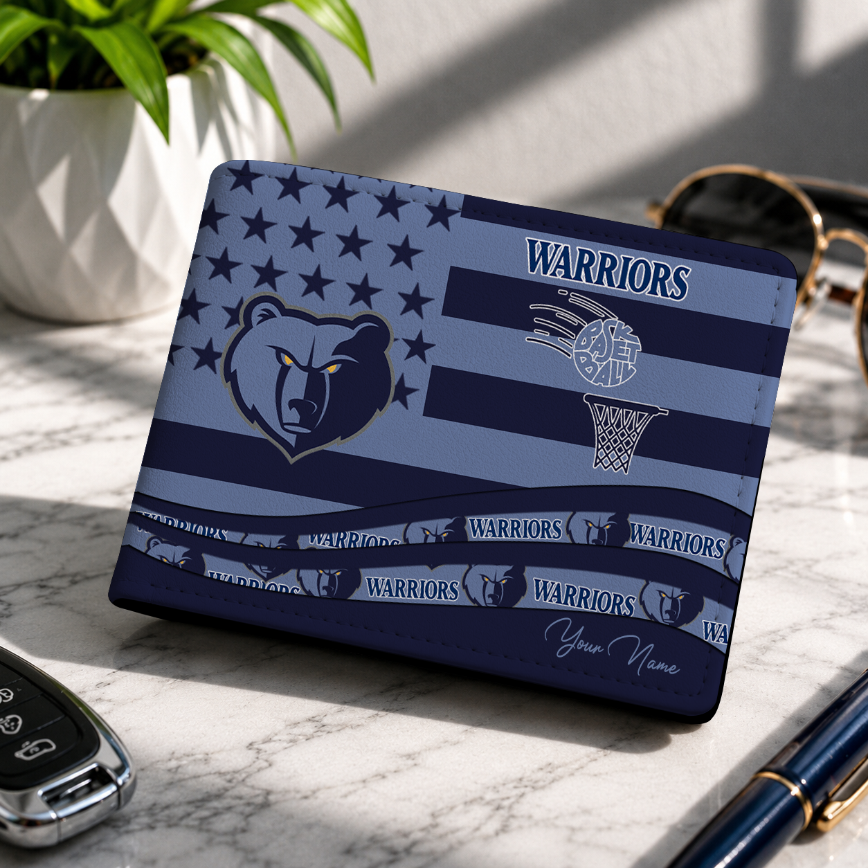 SPECIAL EDITION - NEW CUSTOMIZED NBA13 MGR MEMPHIS GRIZZLIES LEATHER WALLET