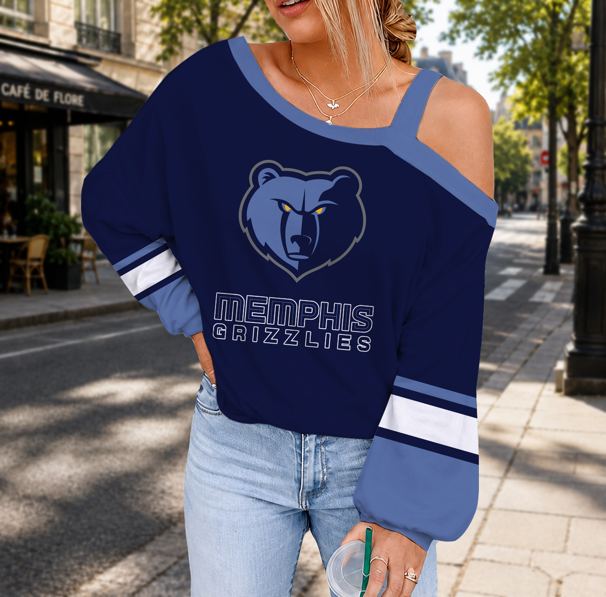 LIMITED EDITION - NEW CUSTOMIZED NBA13 MGR MEMPHIS GRIZZLIES DROP SHOULDER SWEATSHIRT