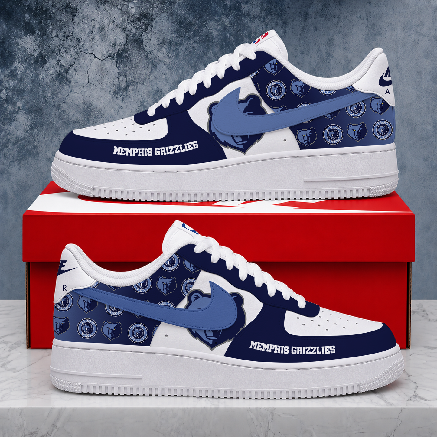 LIMITED EDITION - NEW CUSTOMIZED NBA13 MGR MEMPHIS GRIZZLIES AF1 SNEAKERS