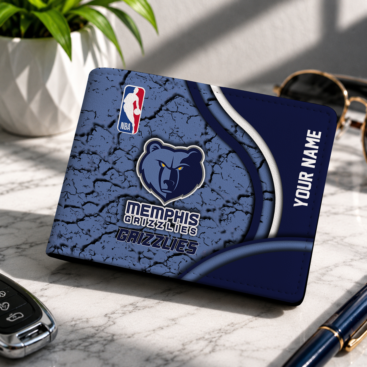 VIRAL EDITION - NEW CUSTOMIZED NBA13 MGR MEMPHIS GRIZZLIES LEATHER WALLET