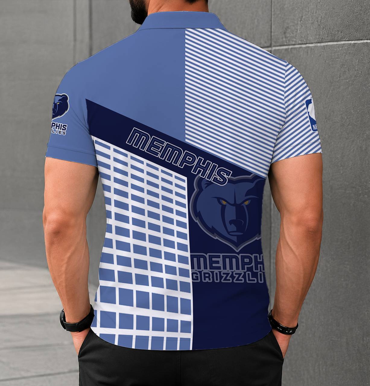 LIMITED EDITION - NEW CUSTOMIZED NBA13 MGR MEMPHIS GRIZZLIES POLO SHIRT
