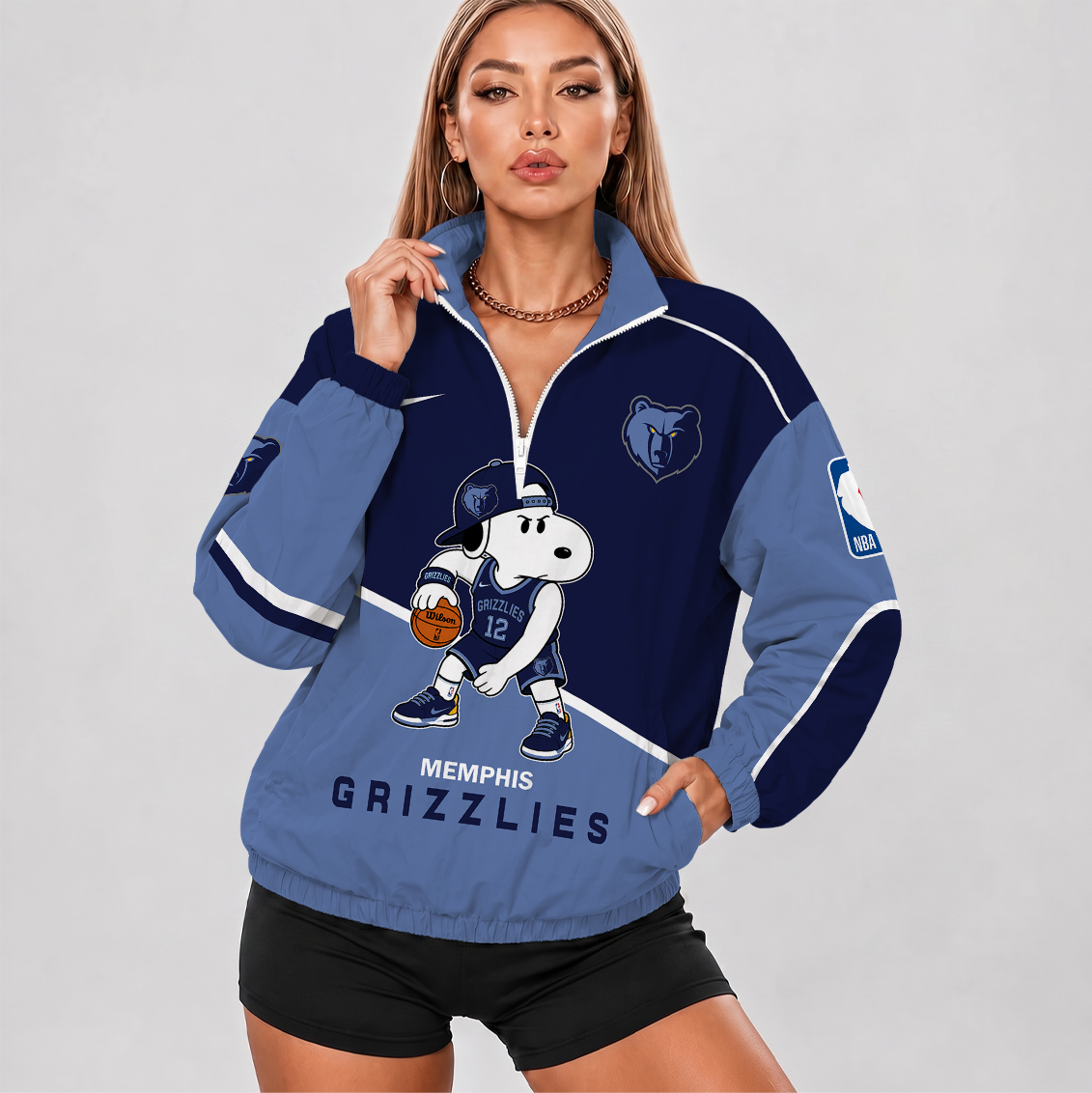 [HOT DEAL] NEW CUSTOMIZED NBA13 MGR MEMPHIS GRIZZLIES V-NECK ZIPPER SWEATSHIRT JACKET