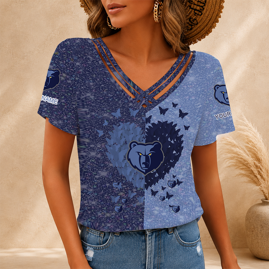 LIMITED EDITION - NEW CUSTOMIZED NBA13 MGR MEMPHIS GRIZZLIES V-NECK SHIRT