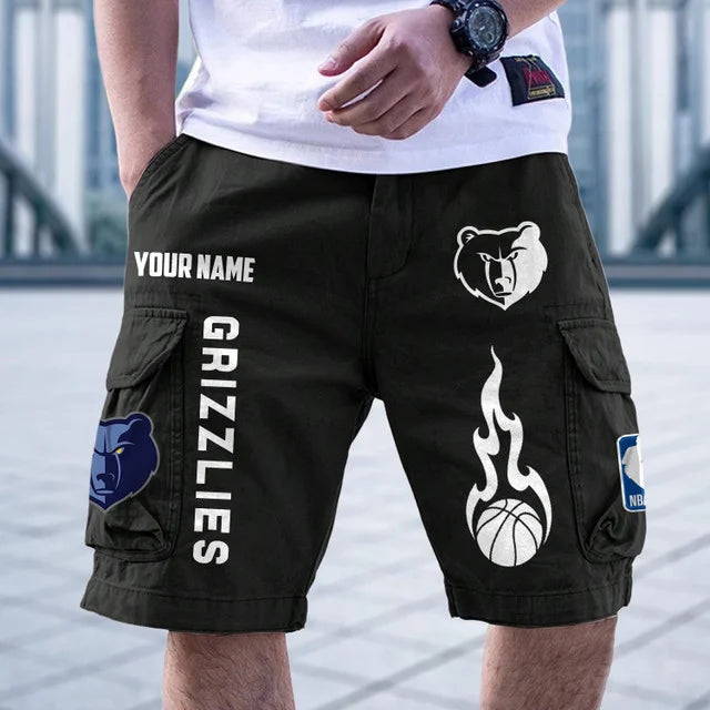 [HOT DEAL] NEW CUSTOMIZED NBA13 MGR MEMPHIS GRIZZLIES CARGO SHORTS