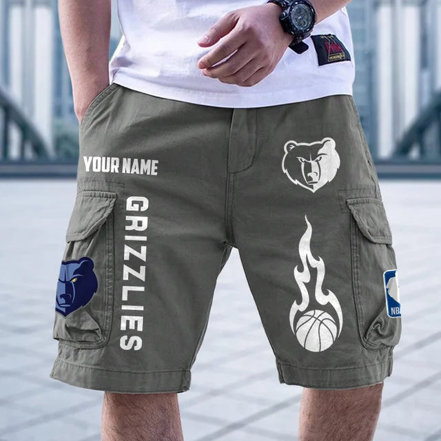 [HOT DEAL] NEW CUSTOMIZED NBA13 MGR MEMPHIS GRIZZLIES CARGO SHORTS