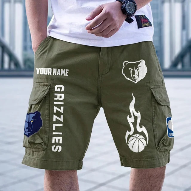 [HOT DEAL] NEW CUSTOMIZED NBA13 MGR MEMPHIS GRIZZLIES CARGO SHORTS